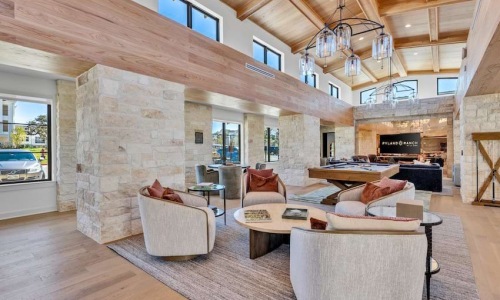 Community clubhouse lounge at Pyland Ranch
